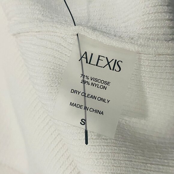 Alexis Giasa White Mini Dress - Strapless Neckline with Sculptural Curve Size S - Picture 13 of 14